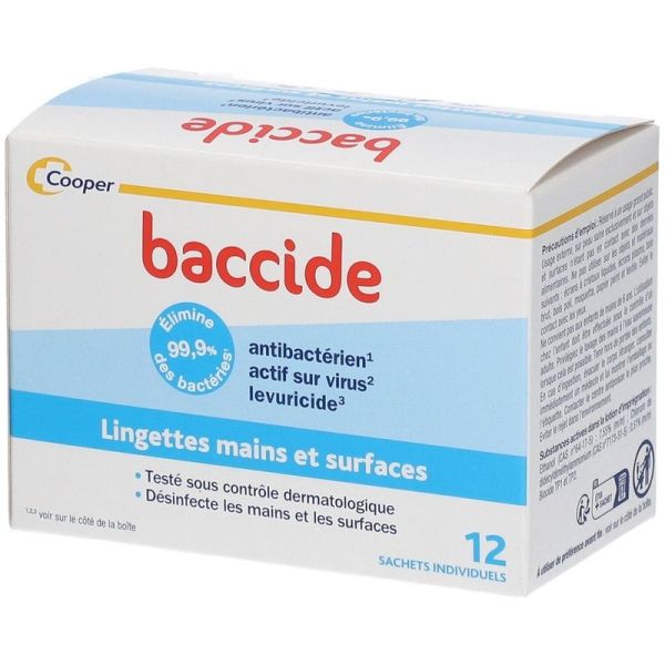 Lingettes Mains et Surfaces - 12 unités