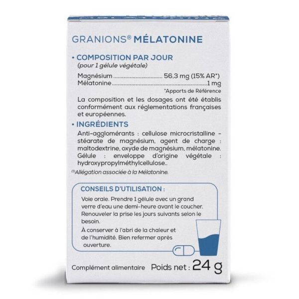 Mélatonine 1 mg - 60 gélules