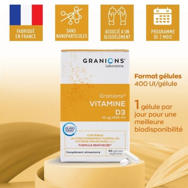 Vitamine D3 végétale - 60 gélules