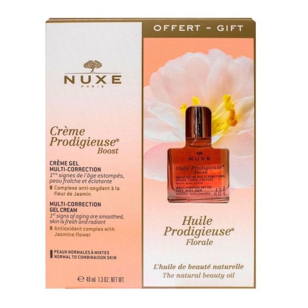 Nuxe Crème Prodigieuse Boost Crème Gel Multi-Correction 40 ml + Huile Prodigieuse Florale 10 ml Offerte