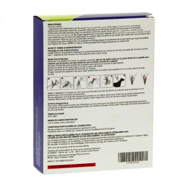 Fiprokil Chien 2 à 10kg - 4 pipettes
