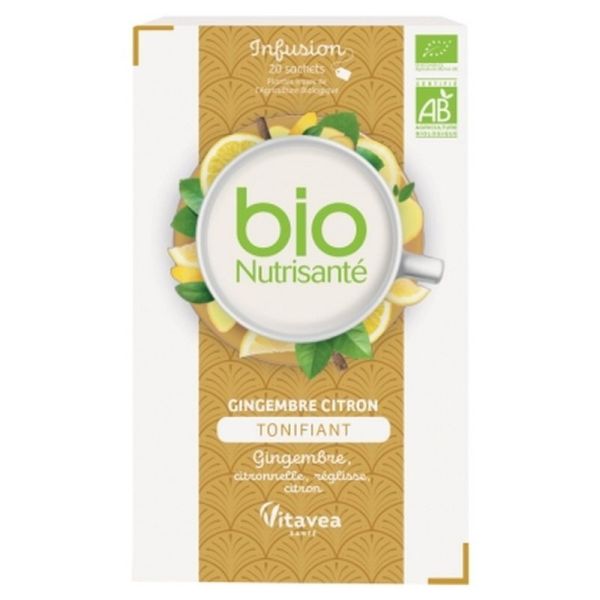 Infusion Tonifiante Gingembre Citron - 20 sachets