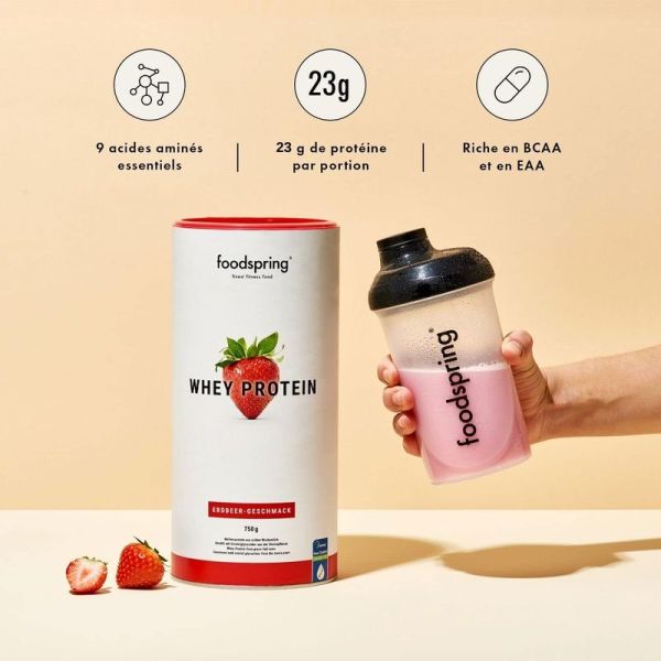 Poudre de protéines whey Fraise - 750 g