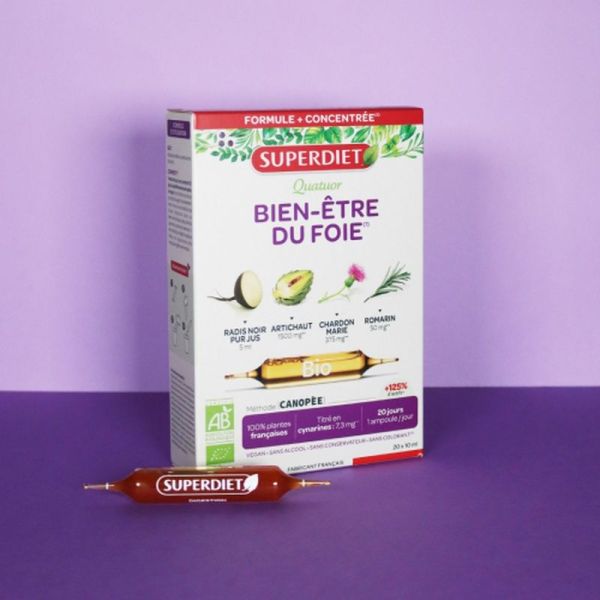 Quatuor Bien-être du foie Bio - 20 ampoules