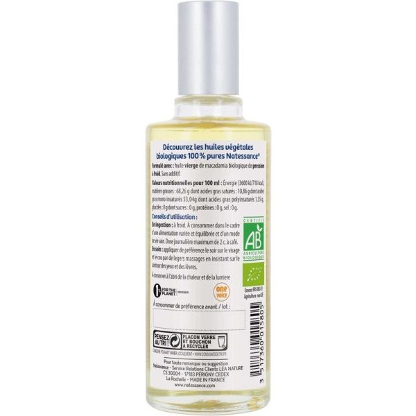 Huile Macadamia Bio - Visage - 50ml