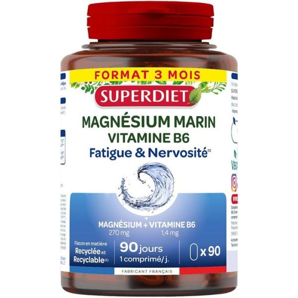 Magnésium marin et Vitamine B6 - 90 comprimés
