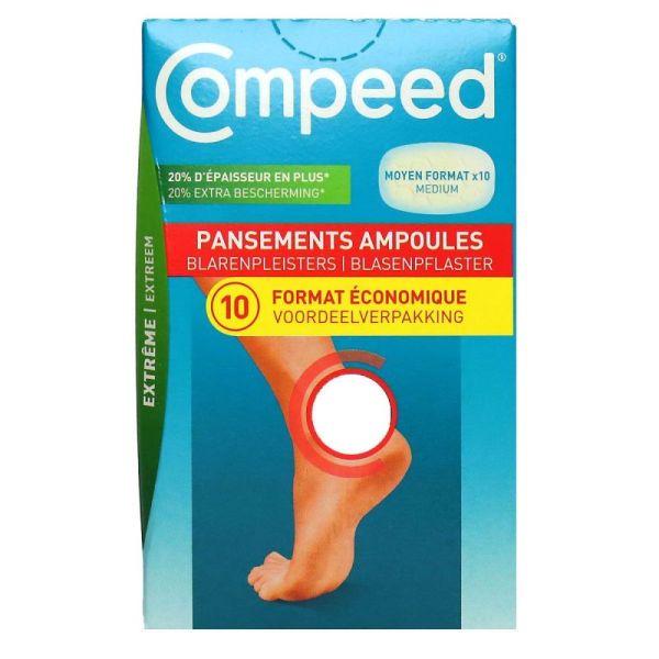 Ampoules Extrême Moyen Format Pansements - 10 unités