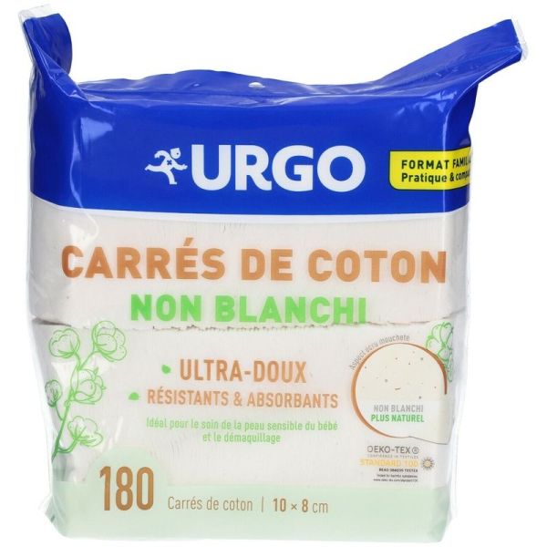 Carrés de coton non blanchi - 180 unités