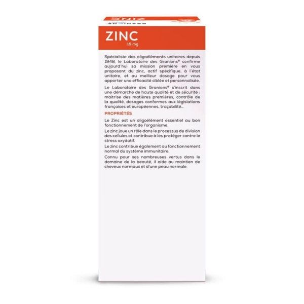 Construction musculaire Zinc 15 mg - 60g