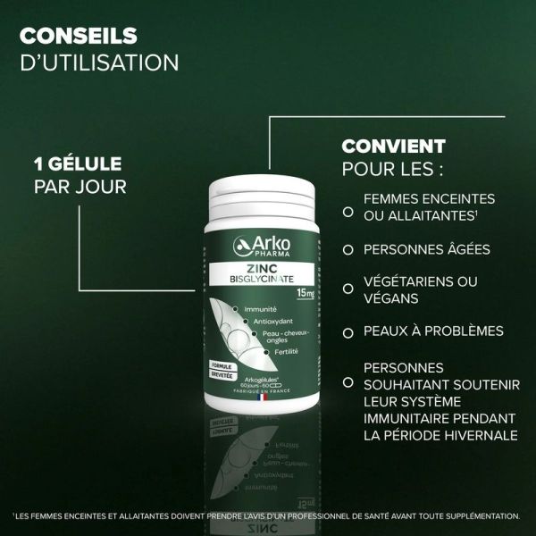Arkogélules® Zinc Bisglycinate - 60 gélules