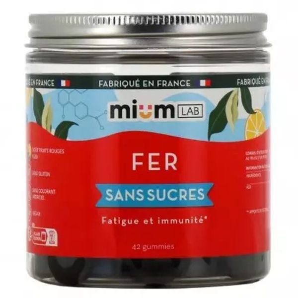 Mium Lab Gummies Fer sans sucres - 42 gummies