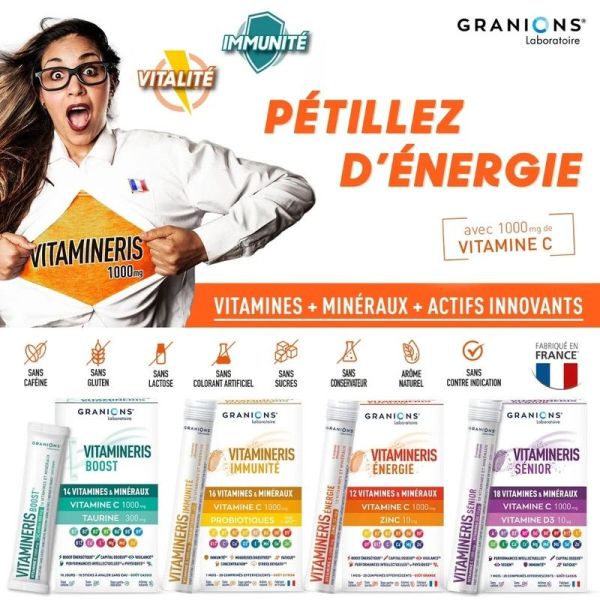 Construction musculaire Vitamineris Énergie 1000mg - 28 comprimés