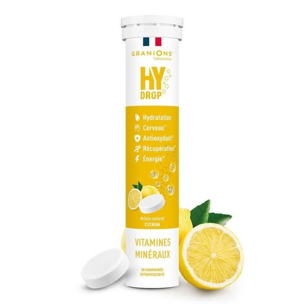 HYDROP - Hydratation Électrolytes - Citron - 20 comprimés