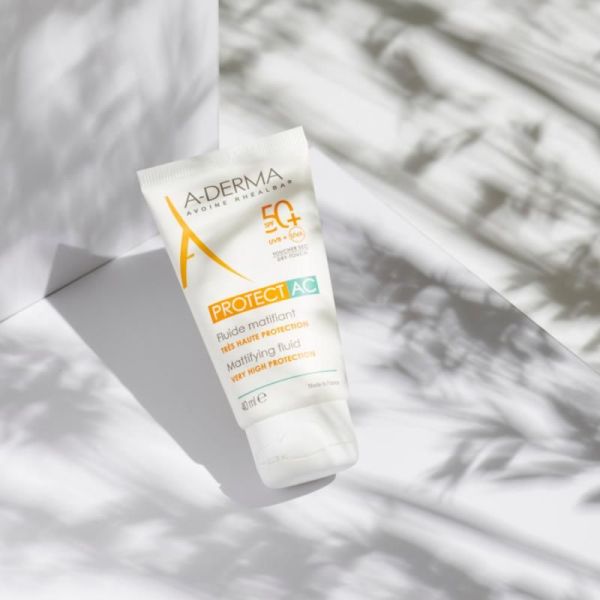 A-DERMA PROTECT AC Fluide solaire visage matifiant SPF50+ - 40ml