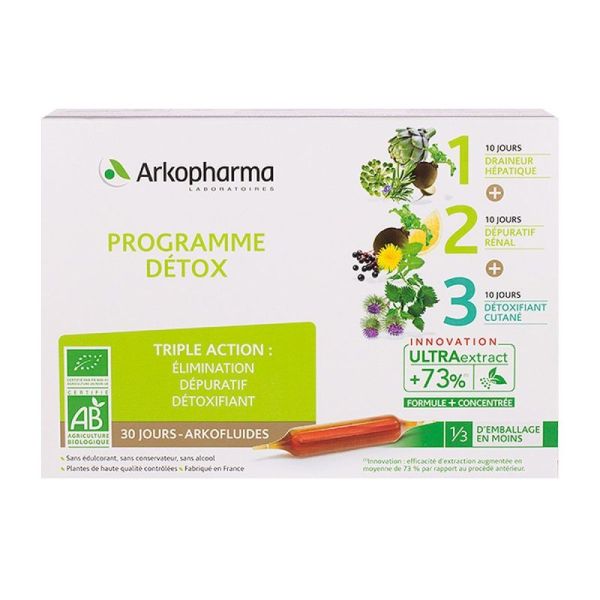 Arkopharma Arkofluides Programme Détox Bio - 30 ampoules