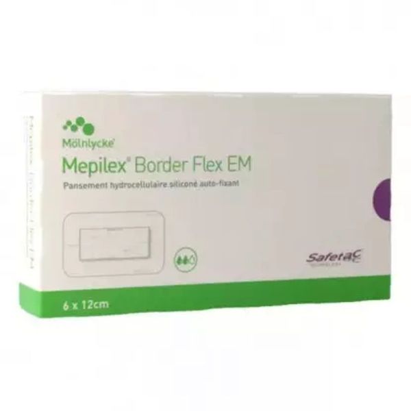 Mepilex Bord Flex Em Pansement hydrocellulaire - 6x12cm
