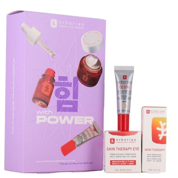 With Power Coffret Les Incontournables Jour et Nuit - Skin Therapy Eye 15 ml, Skin Therapy Oil 10 ml, CC Eye 3 ml
