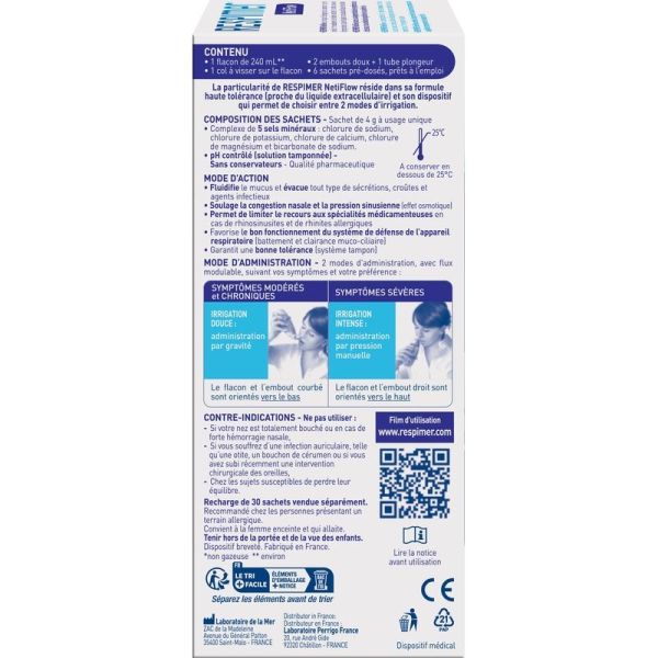 Respimer Kit d'Irrigation Nasale - 6 Sachets