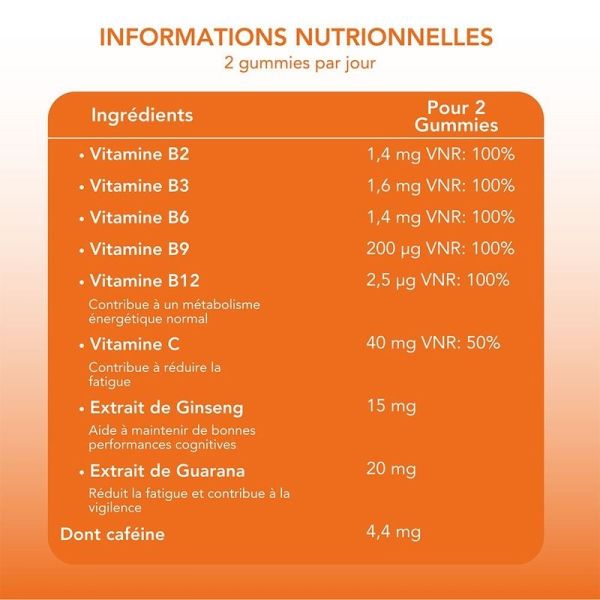 Gummies énergie sans sucres - 42g