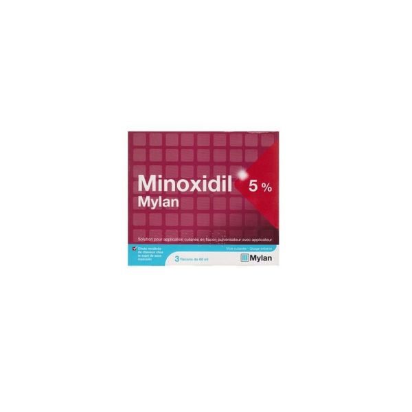 MINOXIDIL MYLAN 5 %, solution pour application cutanée - 3 x 60 ml