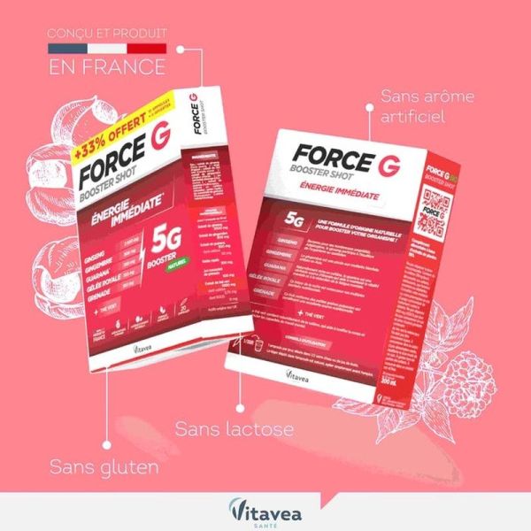 Force G Booster Shot Énergie Immédiate - 20 ampoules de 10 ml