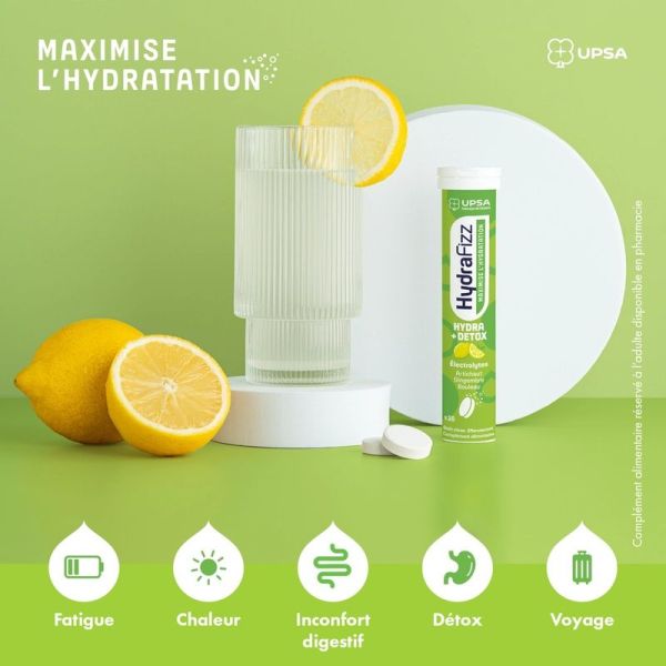 HydraFizz Hydra Sans Sucre goût citron - 16 comprimés effervescents