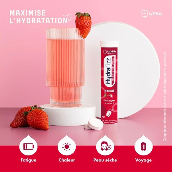Hydra Sans Sucre Fruits Rouges - 16 comprimés effervescents
