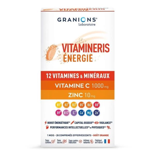 Construction musculaire Vitamineris Énergie 1000mg - 28 comprimés
