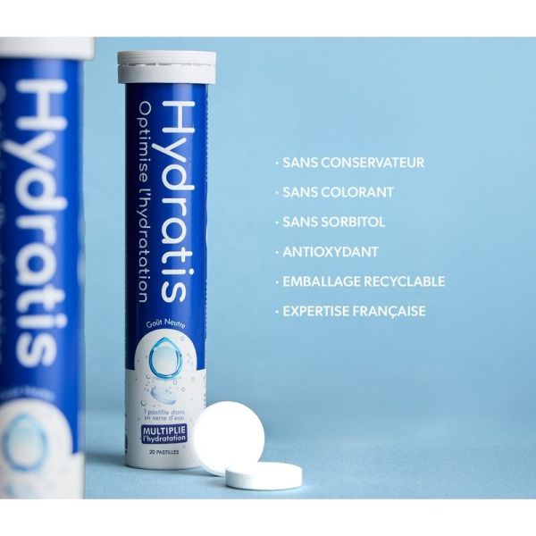 Hydratis 50+ Solution de Réhydratation Arôme : Saveur Neutre - 20 pastilles