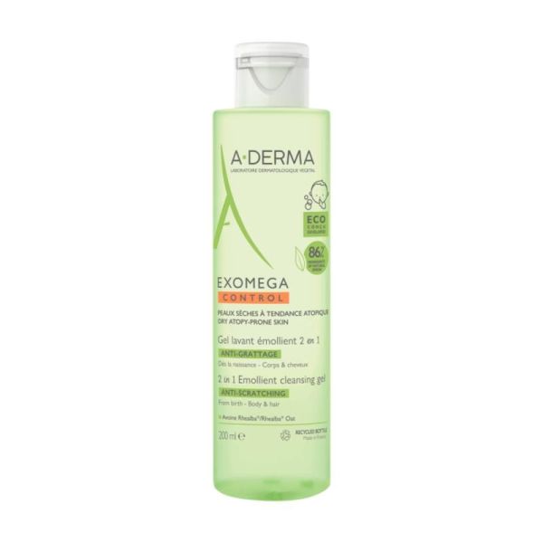 EXOMEGA CONTROL Gel lavant émollient 2 en 1 anti-démangeaisons - 200ml