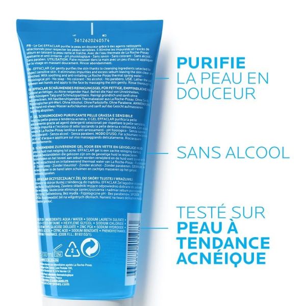 Effaclar Gel Moussant Nettoyant Purifiant Visage - 200ml