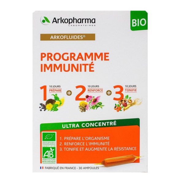  Arkopharma Arkofluides Programme Immunité Bio - 30 ampoules