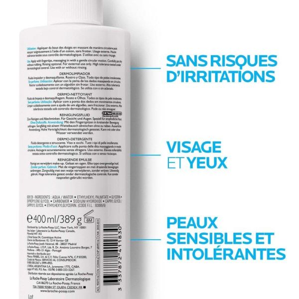 Toleriane Fluide Dermo-nettoyant Démaquillant - 400ml