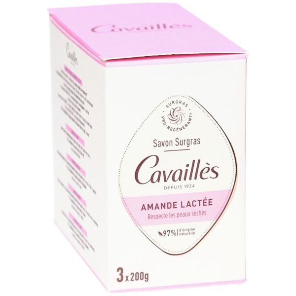 Savon surgras amande lactée - 3 pains de 200 g