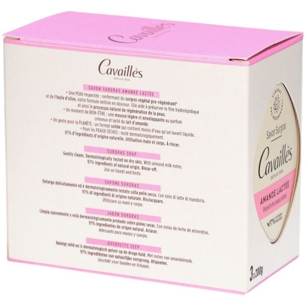 Savon surgras amande lactée - 3 pains de 200 g