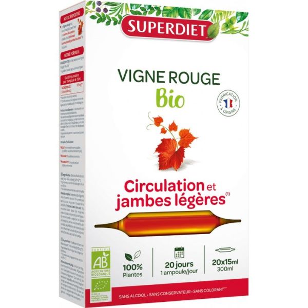 Vigne rouge Bio - 20 ampoules