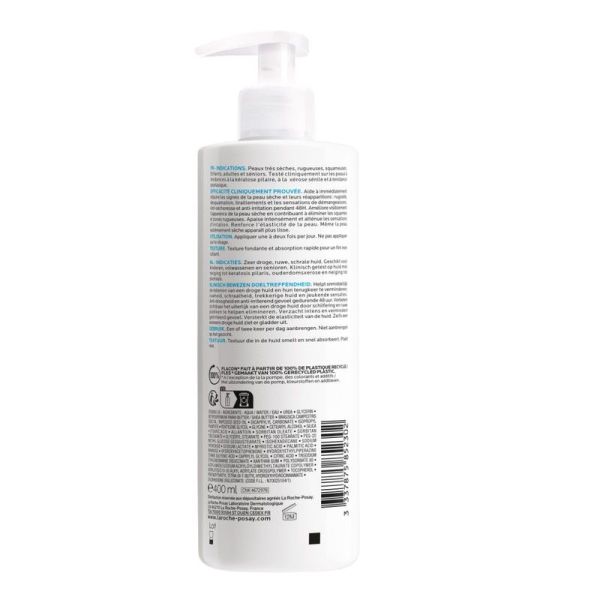 Lipikar Urea 10% - Lait Hydratant Anti-Squames, Anti-Rugosité - 400ml