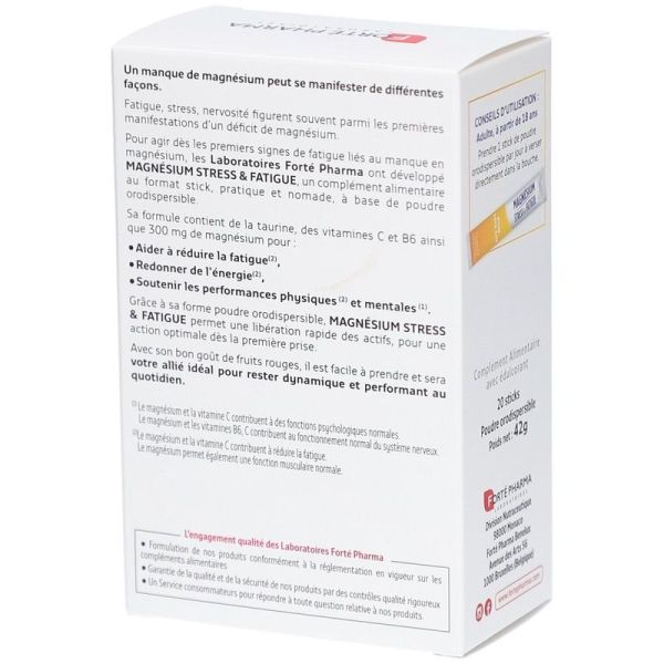Magnésium Stress & Fatigue - 20 sticks orodispersibles