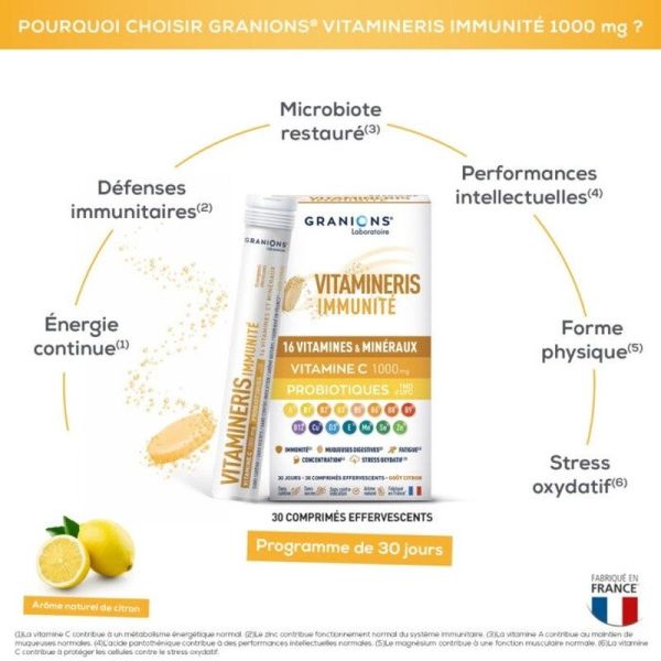 Vitamineris Immunité 1000mg - 30 comprimés