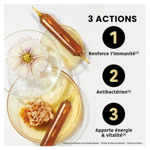 Gelée Royale Pollen Propolis Miel de Manuka - 20 Ampoules