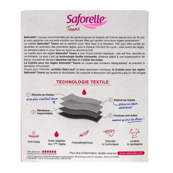 Saforelle Teens Culotte pour les Règles Taille : 12 ans - 1 unité