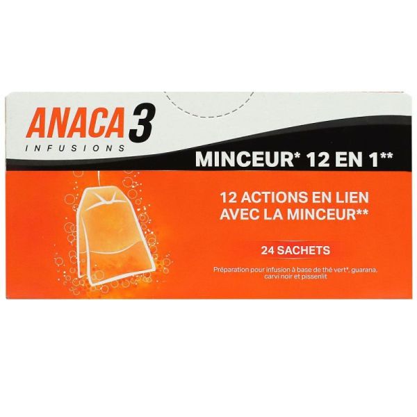 Anaca 3 Infusions Minceur 12 en 1- 24 sachets