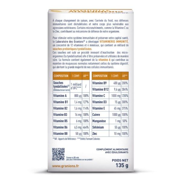 Vitamineris Immunité 1000mg - 30 comprimés