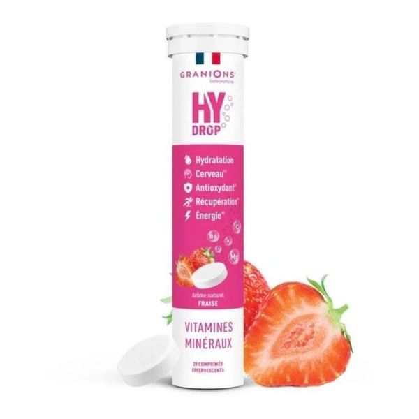 Hydrop Hydratation Électrolytes - Fraise - 20 comprimés