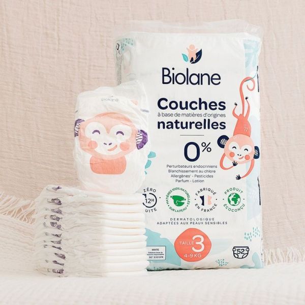 Couches écologiques - Taille 3 (4-9kg) - 52 unités