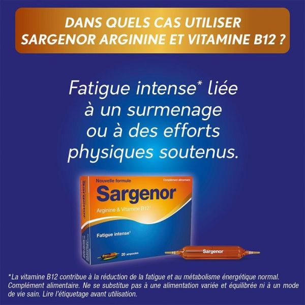 Sargenor Arginine & Vitamine B12 - 20 ampoules