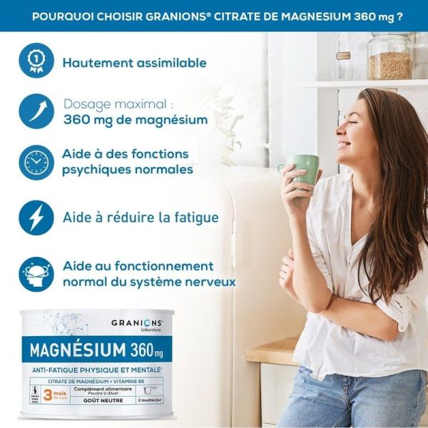 Citrate de Magnésium en poudre - 210g