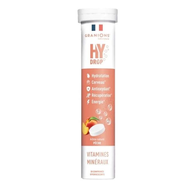 HYDROP - Hydratation Électrolytes Pêche - 20 comprimés