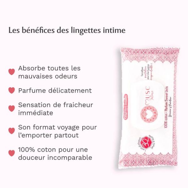 Lingettes Intimes Sweet Litchi - 30 lingettes