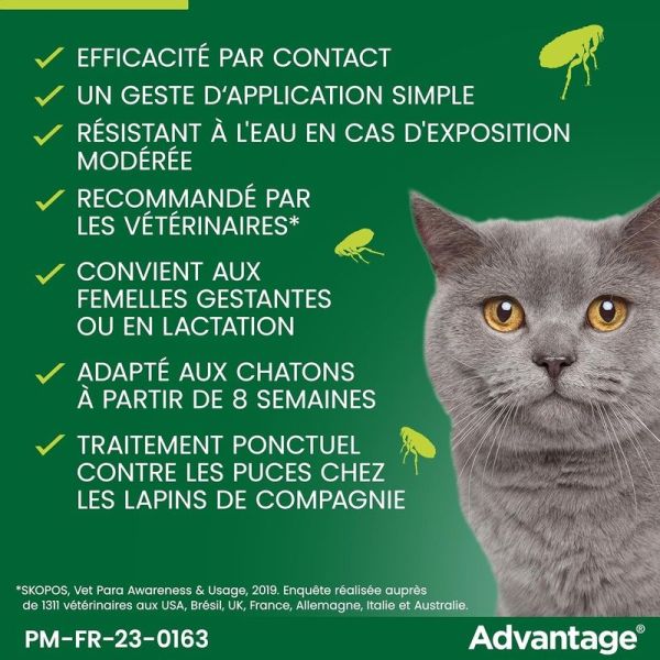 Advantage Chat & Lapin de moins de 4 kg - 4 x 0,4 ml